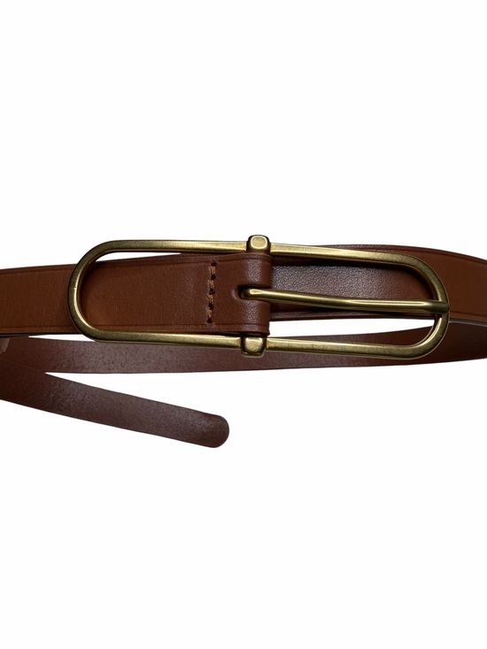 Aritzia Accessories - ARITZIA Chocolate Brown Leather Belt with Gold Buckle Skinny Women's Size Small